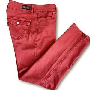 Levi's Slim Fit Tapered Mid Rise Colored Jeans Womens Size 8 Brick Red Stretchy